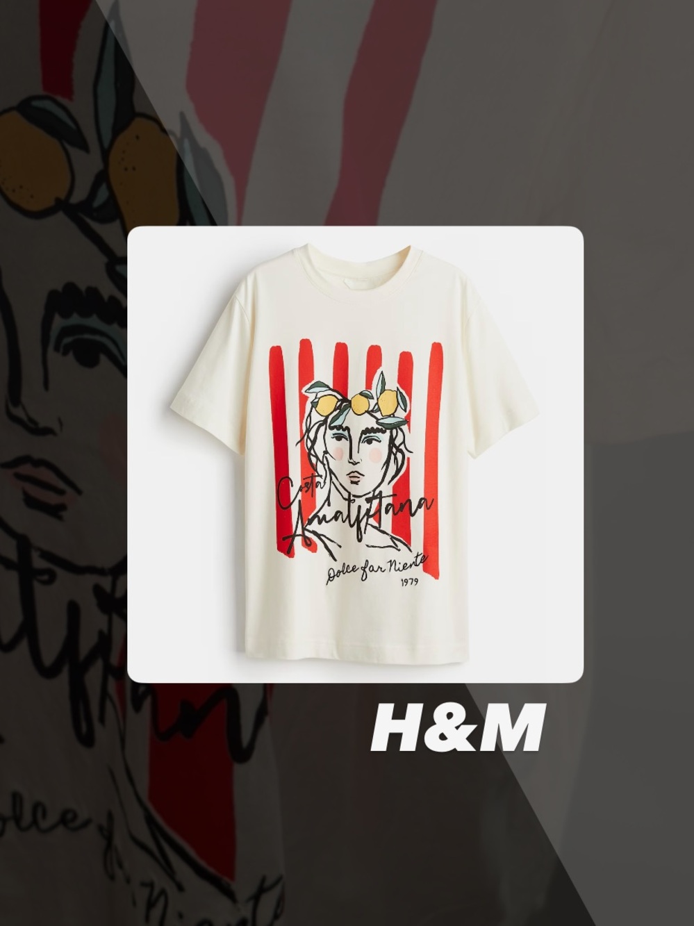 EUC H&M Amalfitana Graphic Tee Shirt